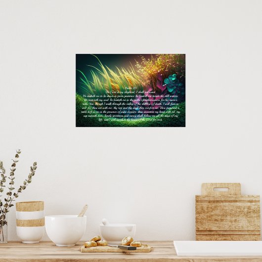Psalm 23 Groene weiden Poster (Keuken)