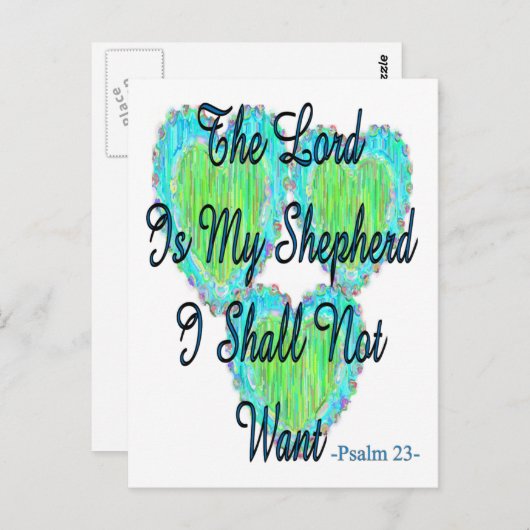 Psalm 23 harten briefkaart (Voorkant / Achterkant)