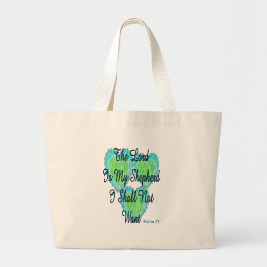 Psalm 23 harten grote tote bag (Voorkant)
