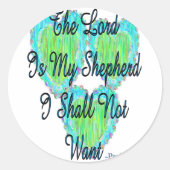 Psalm 23 harten ronde sticker (Voorkant)