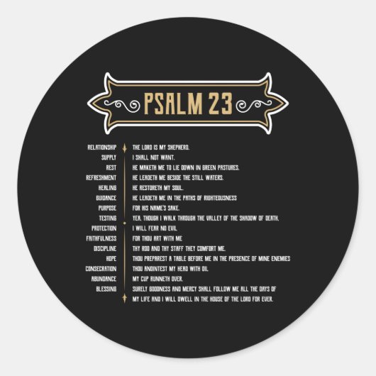Psalm 23 Heer is Mijn Herder Ronde Sticker (Voorkant)