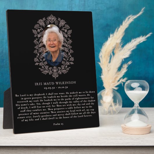 Psalm 23 Herdenkingsplaquette Fotoplaat (Zijkant)