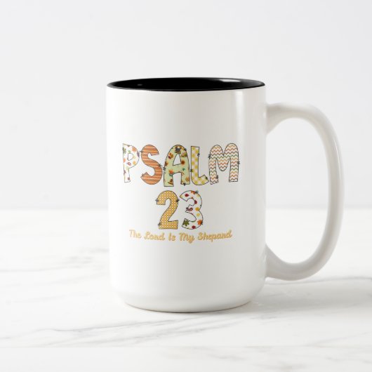 Psalm 23 Herfstgeschriften Tweekleurige Koffiemok (Rechts)