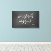 Psalm 23 Hij herstelt mijn Soul Bible Verse Canvas Afdruk (Insitu (Houten vloer))