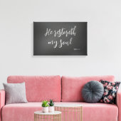 Psalm 23 Hij herstelt mijn Soul Bible Verse Canvas Afdruk (Insitu (Woonkamer))