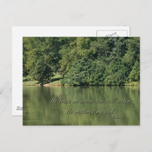 Psalm 23 Hij leidt me naast de stilstaande wateren Briefkaart (Voorkant / Achterkant)