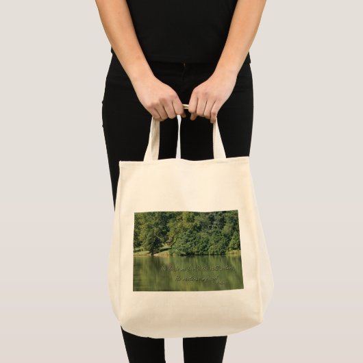 Psalm 23 Hij leidt me naast de stilstaande wateren Tote Bag (Voorkant (product))