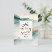 Psalm 23-inch4 Hij herstelt mijn Soul Cross Briefkaart (Staand voorkant)