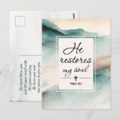 Psalm 23-inch4 Hij herstelt mijn Soul Cross Briefkaart (Voorkant / Achterkant)