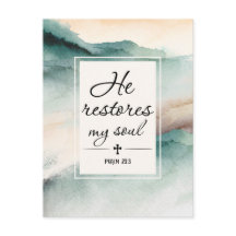 Psalm 23-inch4 Hij herstelt mijn Soul Cross