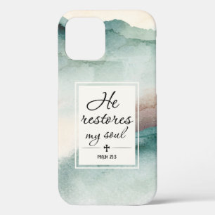 Psalm 23-inch4 Hij herstelt mijn Soul Cross Case-Mate iPhone Case