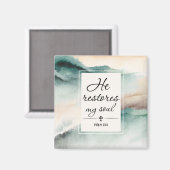Psalm 23-inch4 Hij herstelt mijn Soul Cross Magneet (Voorkant / Achterkant)