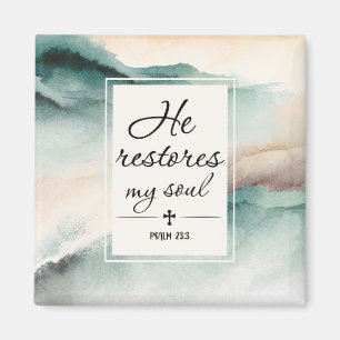 Psalm 23-inch4 Hij herstelt mijn Soul Cross Magneet
