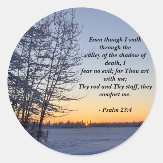 Psalm 23 - Inspirerend godsdienstgedichten Ronde Sticker (Voorkant)