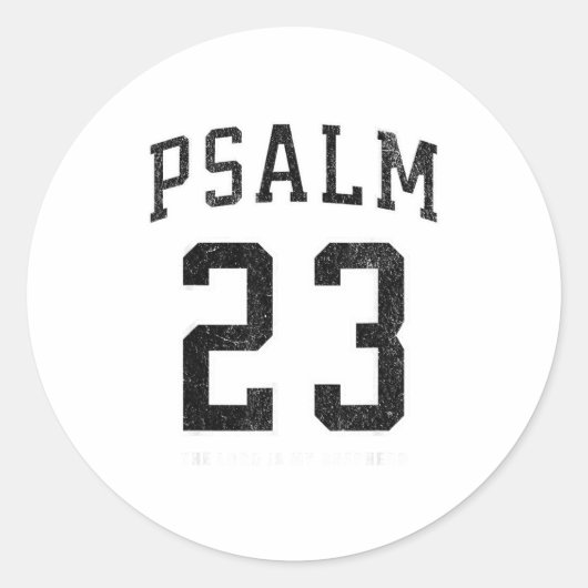 Psalm 23 Jersey Ronde Sticker (Voorkant)