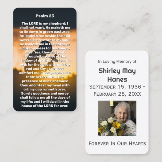 Psalm 23 kind houdt gedenkteken Kaart Visitekaartje (Voorkant / Achterkant)