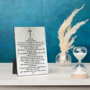 Psalm 23 KJV Bijbel Kruis Witte Kathedraal Fotoplaat