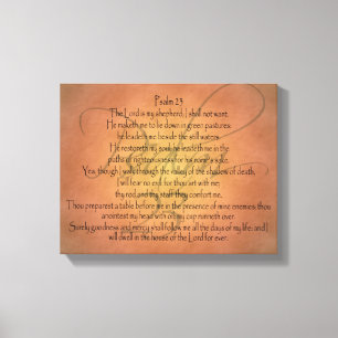 Psalm 23 KJV Christelijke Bijbelverse Canvas Afdruk