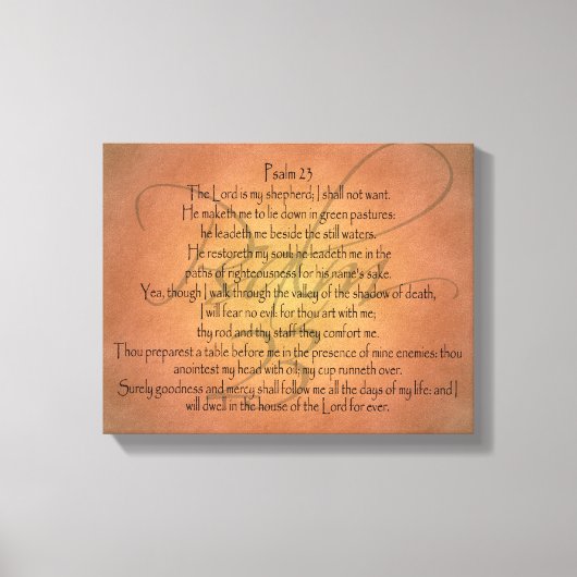 Psalm 23 KJV Christelijke Bijbelverse Canvas Afdruk (Voorkant)