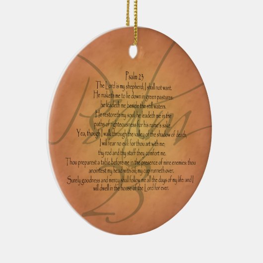 Psalm 23 KJV Christelijke Bijbelverse Keramisch Ornament (Rechts)