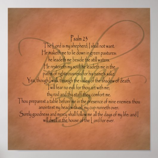 Psalm 23 KJV Christelijke Bijbelverse Poster (Voorkant)