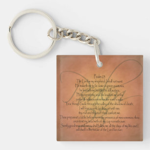 Psalm 23 KJV Christelijke Bijbelverse Sleutelhanger