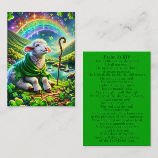 Psalm 23 KJV Kaarten - Serene Lamb Visitekaartje (Voorkant / Achterkant)
