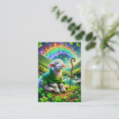 Psalm 23 KJV Kaarten - Serene Lamb Visitekaartje (Staand voorkant)
