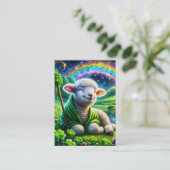 Psalm 23 KJV Kaarten - Vrolijk lam Visitekaartje (Staand voorkant)