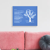 Psalm 23 KJV met stamboom, Canvas Afdruk (Insitu (Woonkamer))