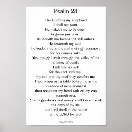 Psalm 23 KJV Poster (Voorkant)