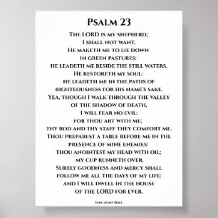 Psalm 23 KJV    Vet Cinzel-lettertype Poster