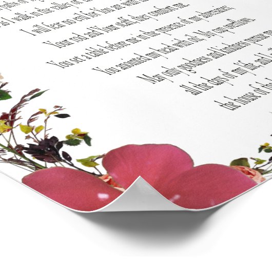 Psalm 23, Lijst met ventilator, papier met waardev Poster (Hoek)