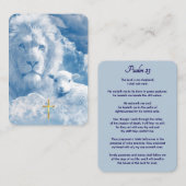 Psalm 23 Lion & Lamb Prayer Card Plaatskaartje (Voorkant / Achterkant)