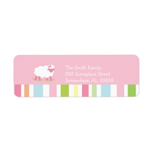 PSALM 23 Little Lamb Meisje Retouradres Label (Voorkant)