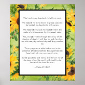 Psalm 23 Lord is My Shepherd KJV Sunflower Poster (Voorkant)