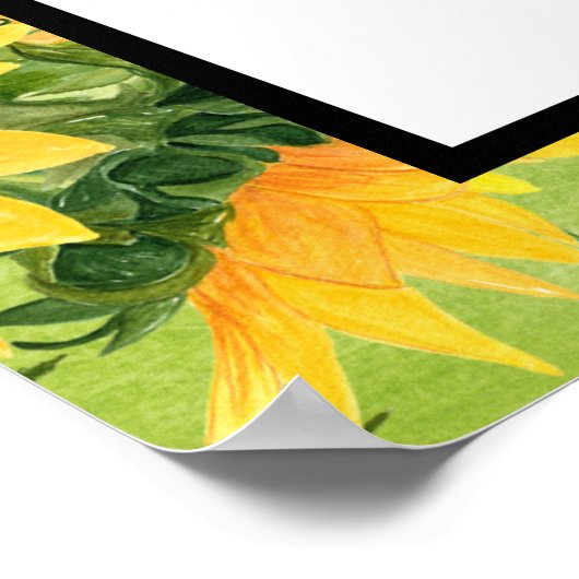 Psalm 23 Lord is My Shepherd KJV Sunflower Poster (Hoek)