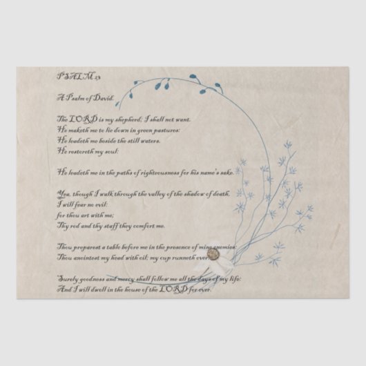 Psalm 23 Lord's Prayer Wildflower Weefpapier Tissuepapier (Voorkant)