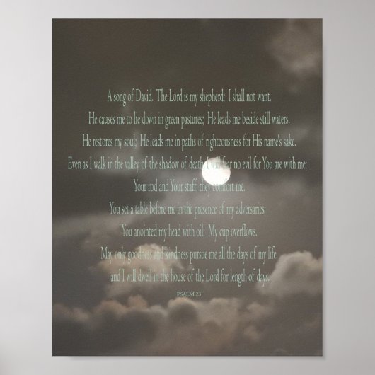 Psalm 23, Maanafdruk, Waarde Poster Papier (Mat) (Voorkant)
