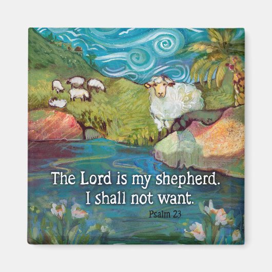 Psalm 23 Magnet, De Heer is Mijn Shepherd Magneet (Voorkant)