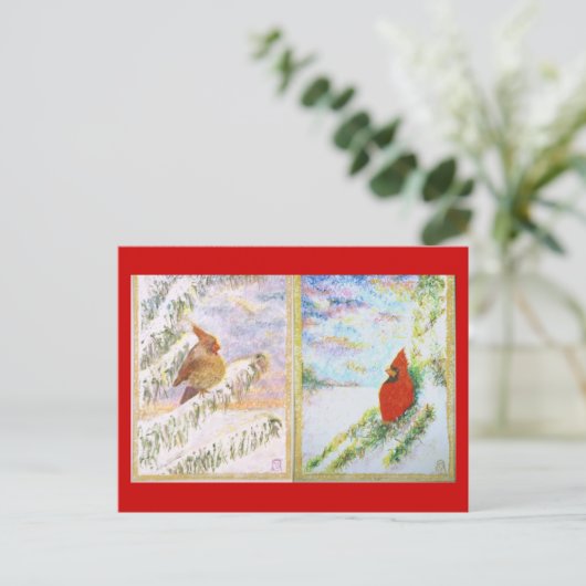 Psalm 23 Mannelijk en Vrouw Kardinaal briefkaart (Staand voorkant)