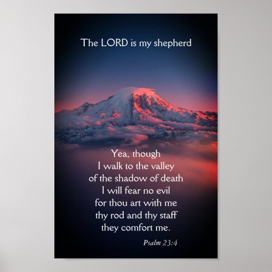 Psalm 23 met donker vallei landschap poster (Voorkant)