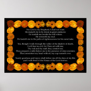 Psalm 23 met een Calendula-Lijst Poster