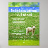 Psalm 23 met een mooi lammetje, Christelijk poster (Voorkant)