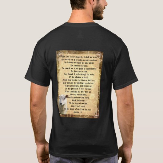 Psalm 23 met het Lam T-shirt (Achterkant)