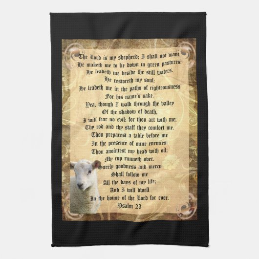 Psalm 23 met het Lam Theedoek (Verticaal)