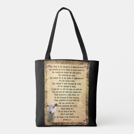 Psalm 23 met het Lam Tote Bag (Achterkant)