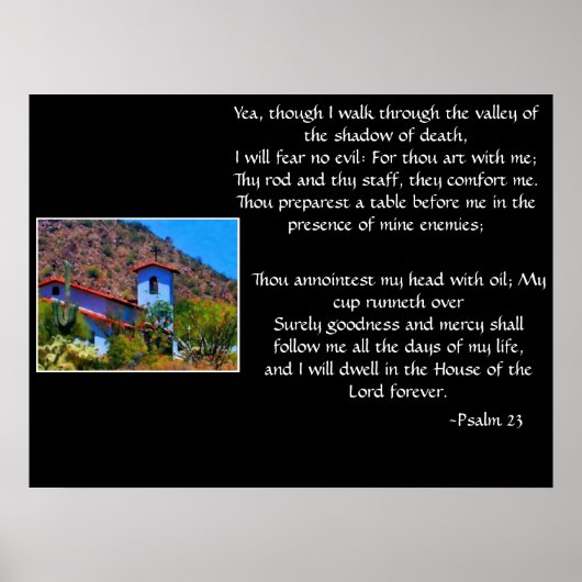 Psalm 23 met woestijnkerkelijke afdruk poster (Voorkant)