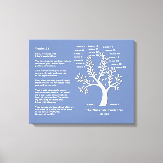 Psalm 23 MNG | Familie Boom Canvas Art (Voorkant)