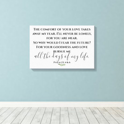 Psalm 23 Moderne scripts Canvas Afdruk (Insitu (Houten vloer))